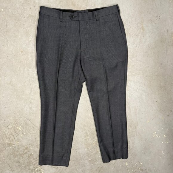Spier & Mackay Dress Pants Grey Wool Trousers Birdseye 32x26 - Picture 2 of 9